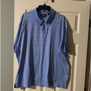 Mens Austin Reed light blue striped polo shirt. Size XL. Excellent condition.